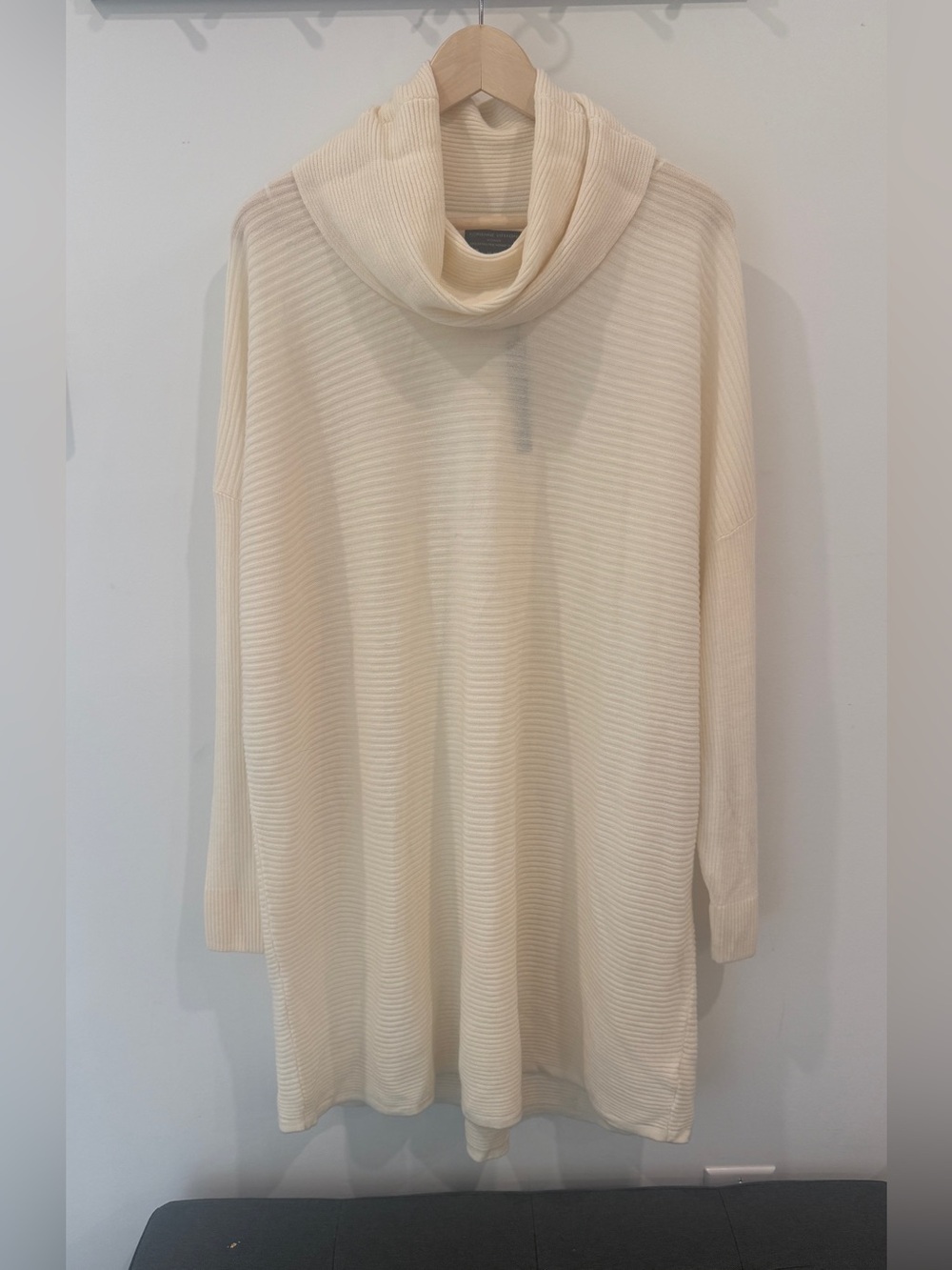 Adrienne Vittadini 100% Extra Fine Merino Wool Cowlneck Sweater 3X Cream NWT